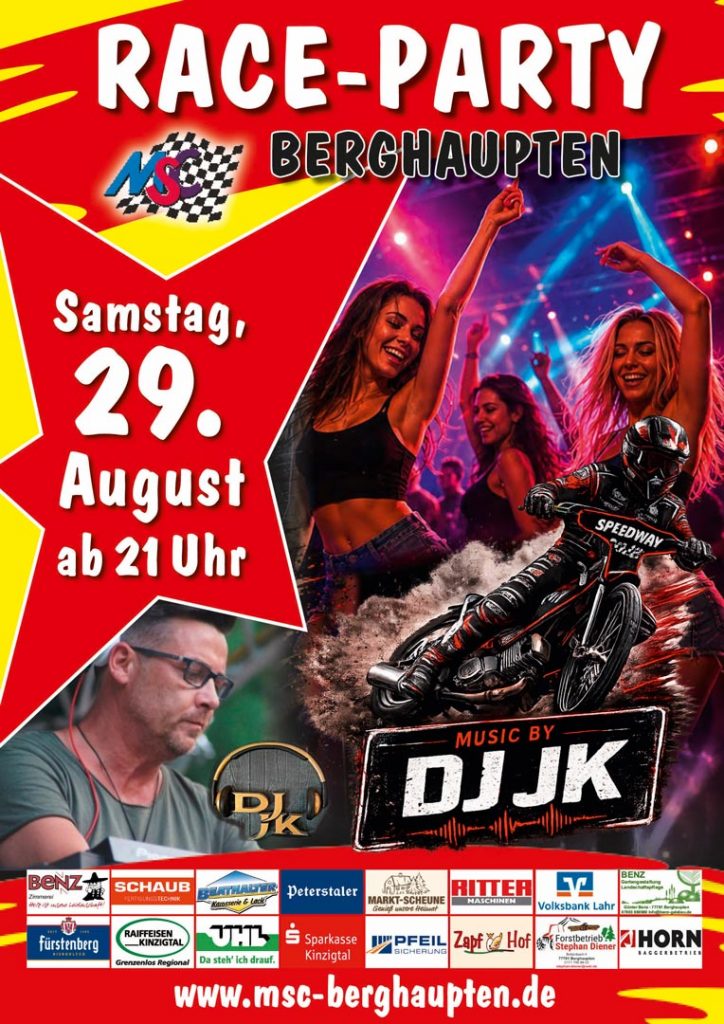 Plakat Race Party 2026 in Berghaupten